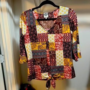 Late August sz S fall colored top 3/4 sleeves